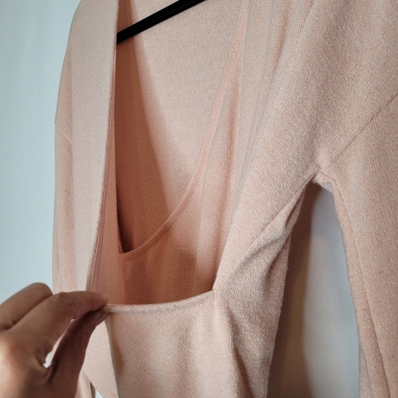 Everly Pink Crossover Long Sleeve Top - Picture 4 of 11